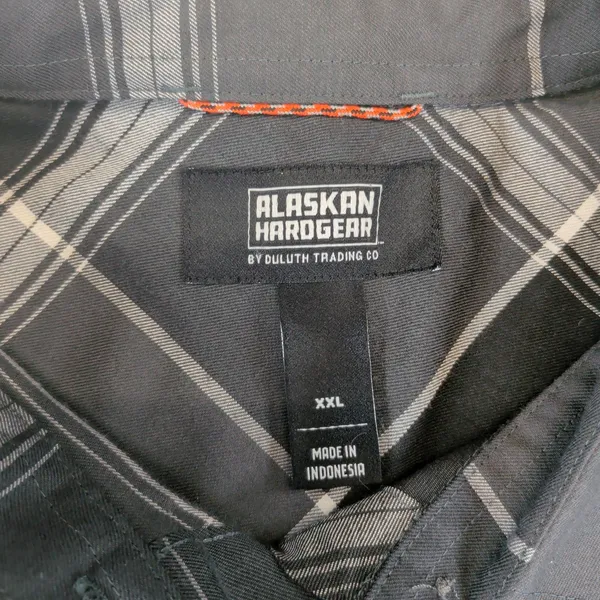 Alaskan Hardgear Duluth Midnight Sun Shirt 80732 XXL Black Gray Plaid Wool Blend - Image 6