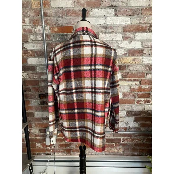 Dokotoo Button Down Shacket Boyfriend Long Sleeve Oversized Plaid Size M - Image 5