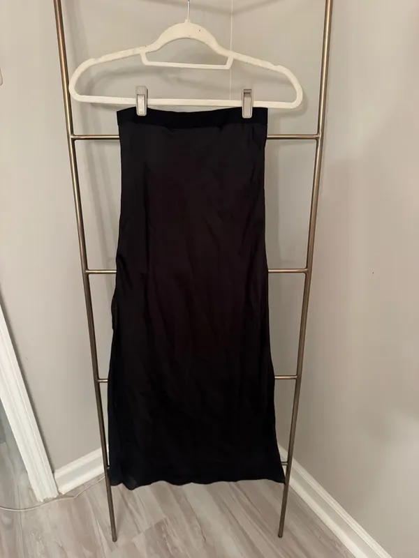 Black Free People Silk Skirt Midi - Image 5