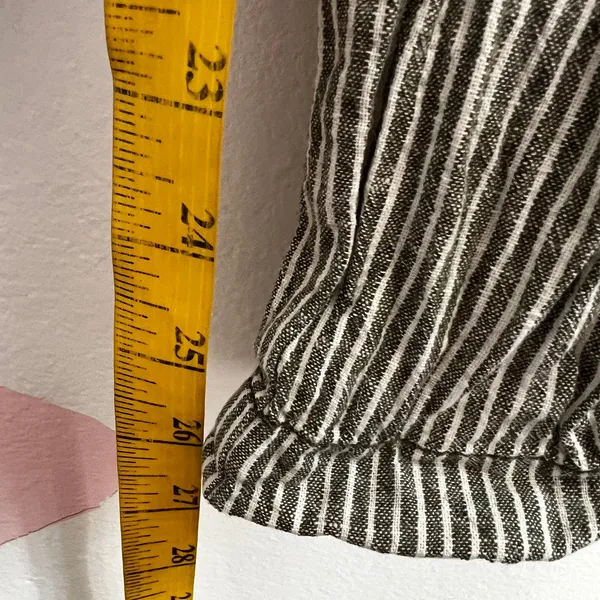 Anthropologie Seashore Striped Linen Pants Green Coastal Minimalist‎ XS - Image 4