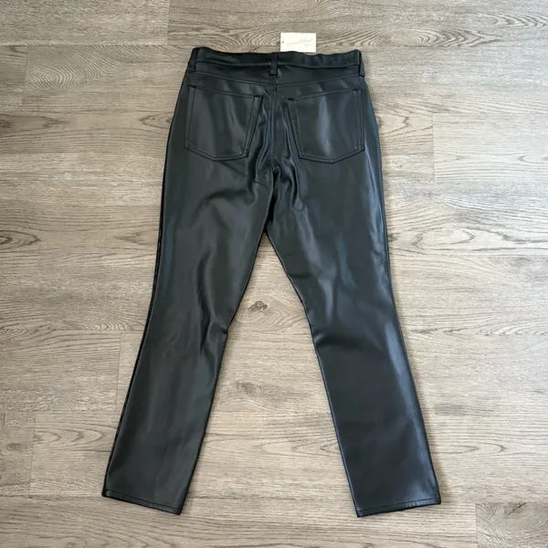 Universal Thread Mid‑Rise Faux Leather 80’s Slim Jeans - Size 10R -‎ Black - NWT - Image 4