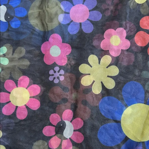Princess Polly Black Floral Mesh Top - Image 3