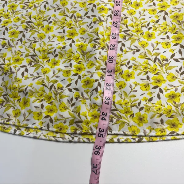 Imperfect yellow floral pocket dress vneck pointed collar lined‎ bright bohemian - Image 5