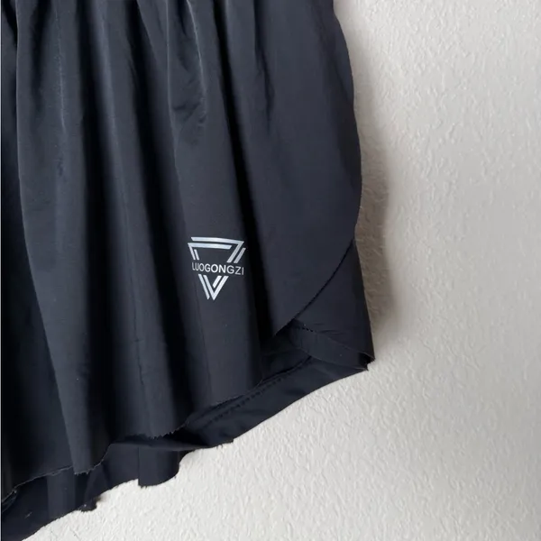 Lugongzi Women's‎ Small 2 in 1 Flowy Black Skort athletic - Image 2