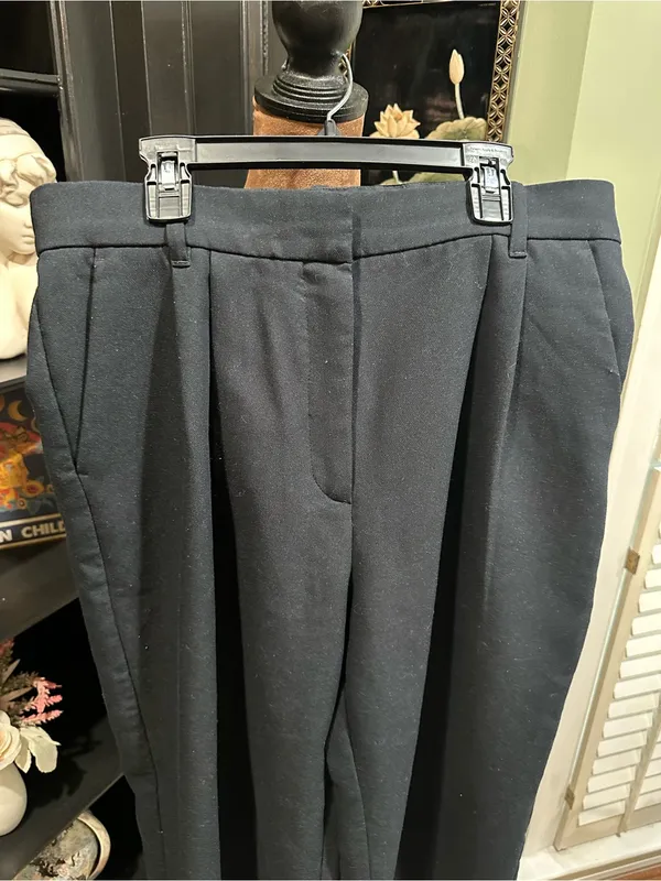 Abercrombie & Fitch Dark Blue High‑Waisted Wide‑Leg Trousers – Size 12 - Image 2