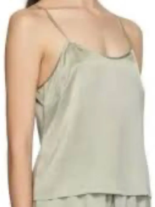 SKIMS Stretch Silk Sleep Tank Top in Green Talk - Image 6