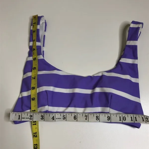 Aerie Purple Striped Scoop Neck Bikini Set Sm - Image 9