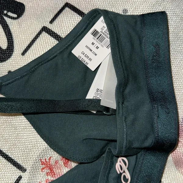 Pink Bralettes & Bra Tops Logo‎ Cotton Triangle Bralette - Image 5