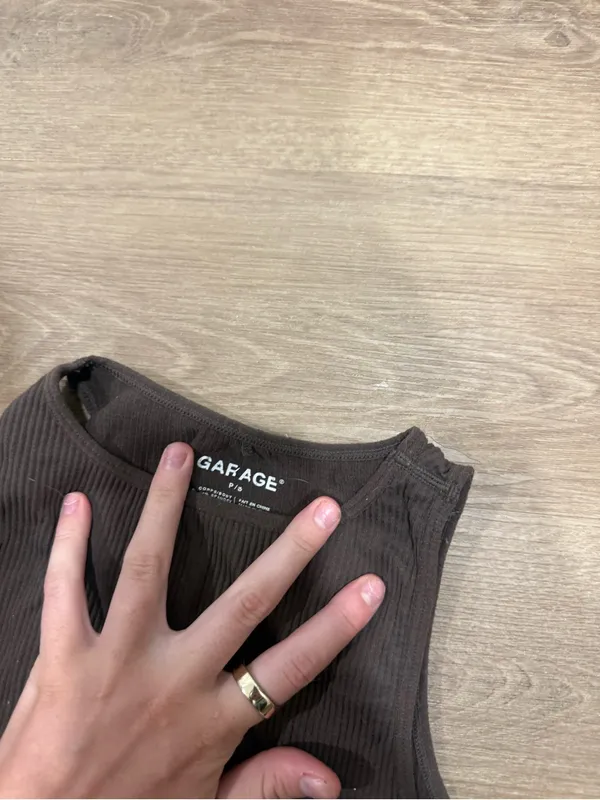 Garage brown Ribbed Crop Tank S - Image 3