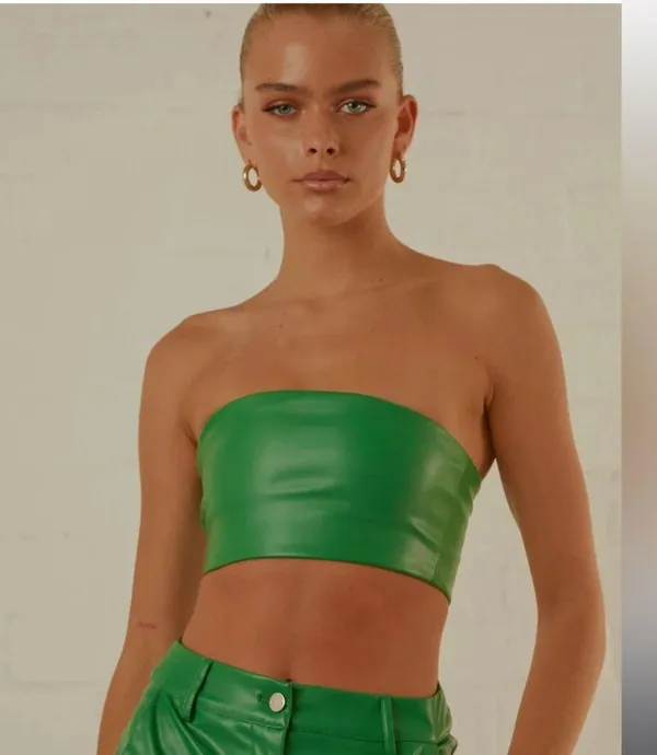 NWT PEPPERMAYO - Late Night Dance Crop Top - Jade Green size 8 - Image 3