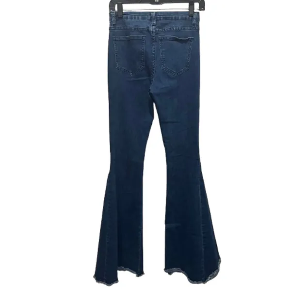 Saints & Hearts Bell Bottom Jeans Dramatic Flare Dark‎ Wash Denim Size Small - Image 4