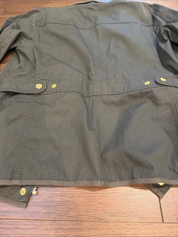 J. By J. Crew Green Military Jacket with Gold Accents Size Small - C54-040 - Image 7