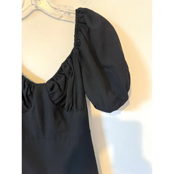 Peppermayo Puff Sleeve Victorian Mini Dress Black Size 6 NEW - Image 5