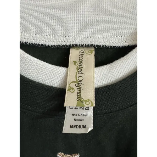 Y2K Decorated Originals M Sweatshirt Embroidered ‎ Stacker Dogs Metallic BOHO - Image 3