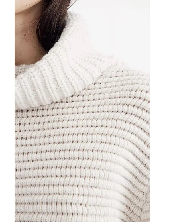 MADEWELL Burgundy Side-Button Turtleneck Sweater - Image 4