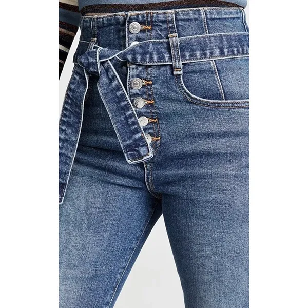 Marlene Corset Straight-Leg Cropped Jeans by Veronica Beard Size 27 - Image 4