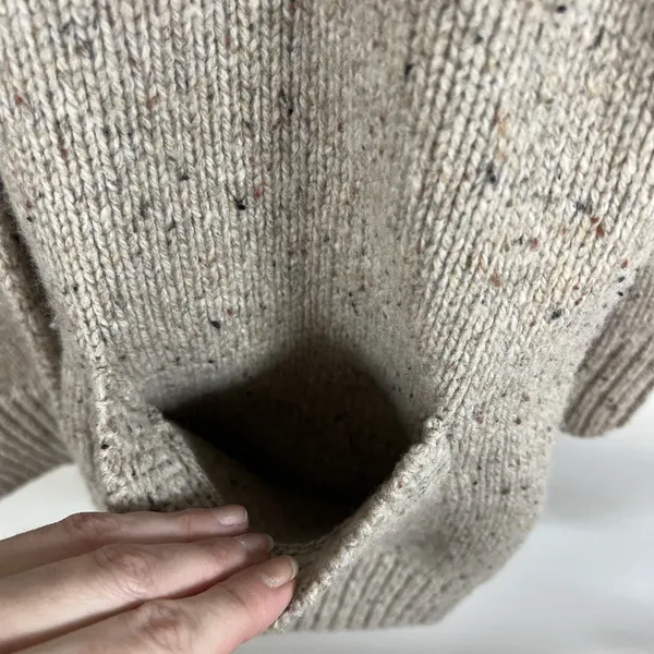 Aritzia Wilfred Free Button Up‎ Grandpa Cardigan Wool Blend Tan Women's Sz 2XS - Image 9
