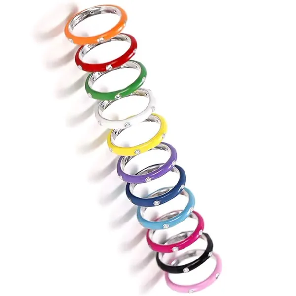 Boutique NEW Pave‎ Black & White Stackable Ring | 925 Sterling Silver Enamel - Image 8