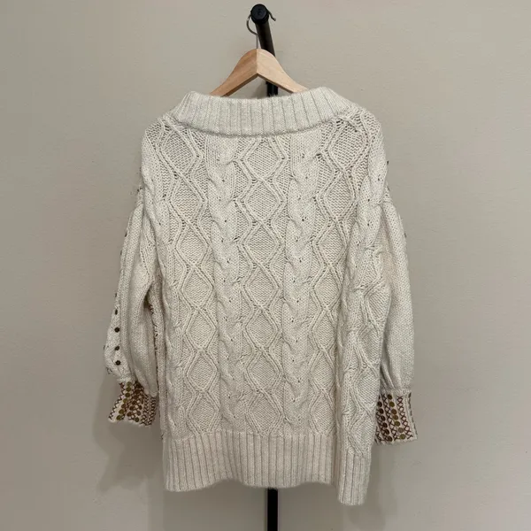 NWOT Free People Gilded Cable Embellished Sweater - Image 7