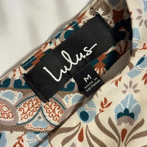 Vibe Boho Border Print Shift Dress Women’s Medium Short Sleeve Lined - Image 2