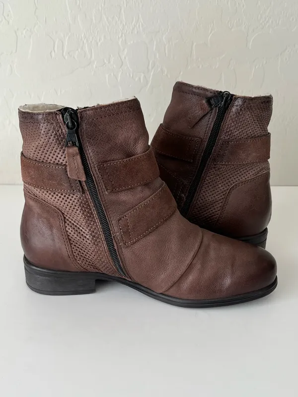 Miz Mooz Sabel Leather wool lined Ankle Boots Espresso 37 US7 - Image 3