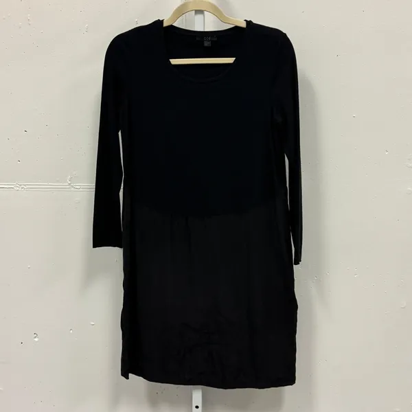 COS Mixed Media Cupro Viscose Long Sleeve Shift Dress‎ Women's Small - Image 2