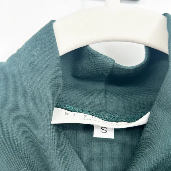 Bryn Walker Womens Dark Green Modal Blend Lagenlook‎ Mock Neck Maxi Dress Size S - Image 5