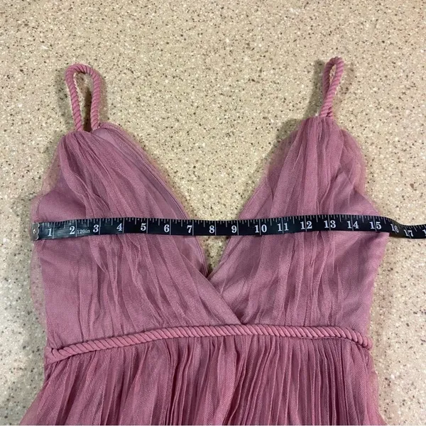 NWOT Lulus Sweet Goddess Mauve Mesh Pleated Sleeveless Midi Dress - Image 7