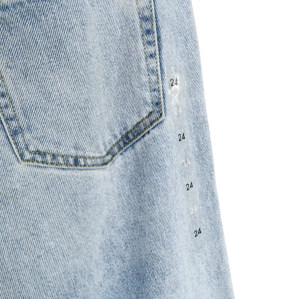 Pacsun Pacsun Low Rise Wide Leg Jeans Light Wash Silver Chain Belt Size 24 Baggy - Image 12