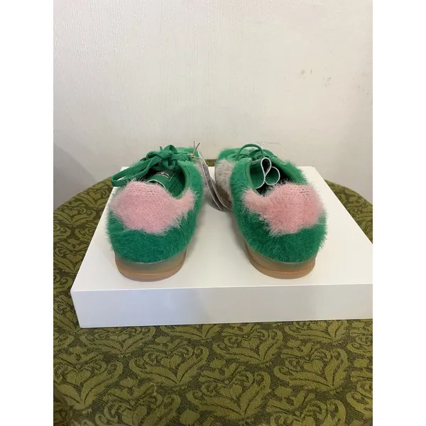 Adidas Gazelle Indoor W Green Pink Hairy Suede Fuzzy Sneakers JP8342 Womens 5.5 - Image 3