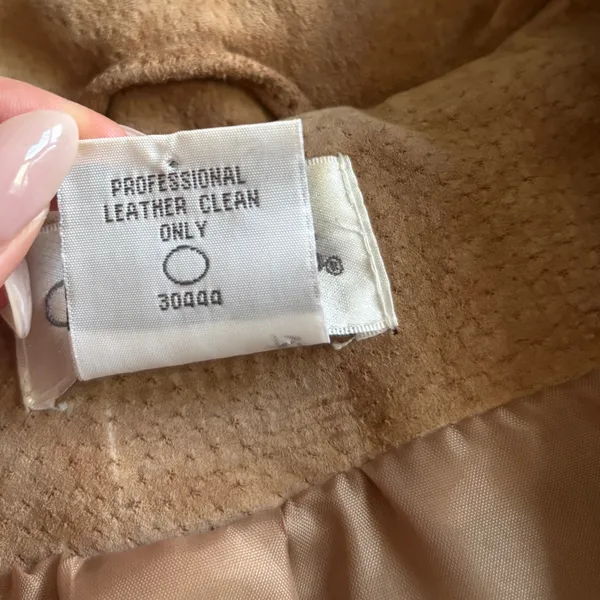 Chadwick’s Tan Suede Leather Blazer Jacket Women’s Size 12 - Image 4