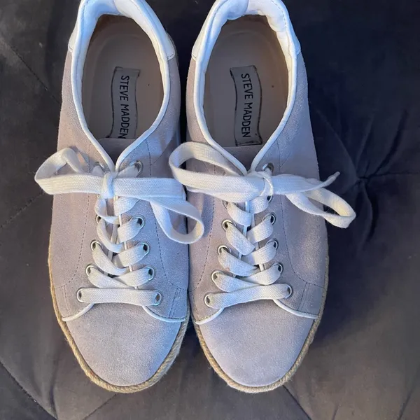 Steve Madden Rule Platform Suede Taupe Sneakers Size 7.5 - Image 3