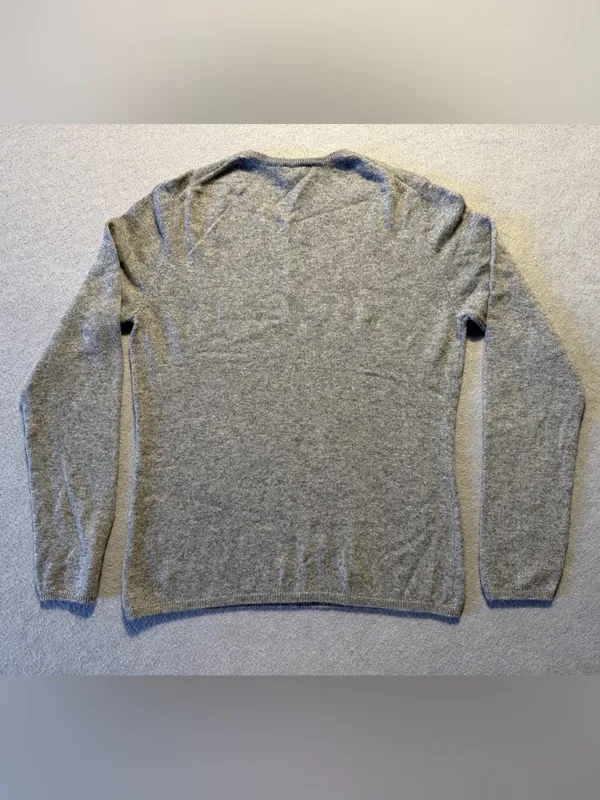 Simply Cashmere Women’s 100% Cashmere Sweater Large Gray Crewneck Knit Pullover - Image 5