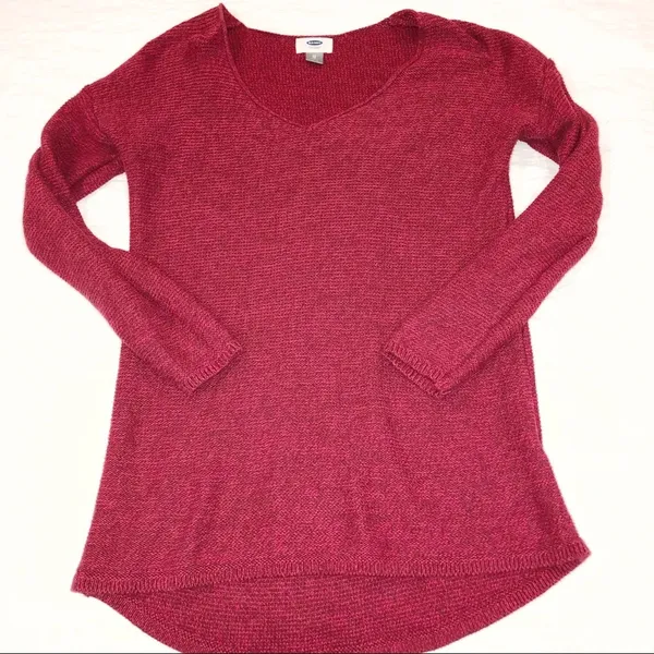 Old Navy Extra Small cranberry color hi lo sweater - Image 2