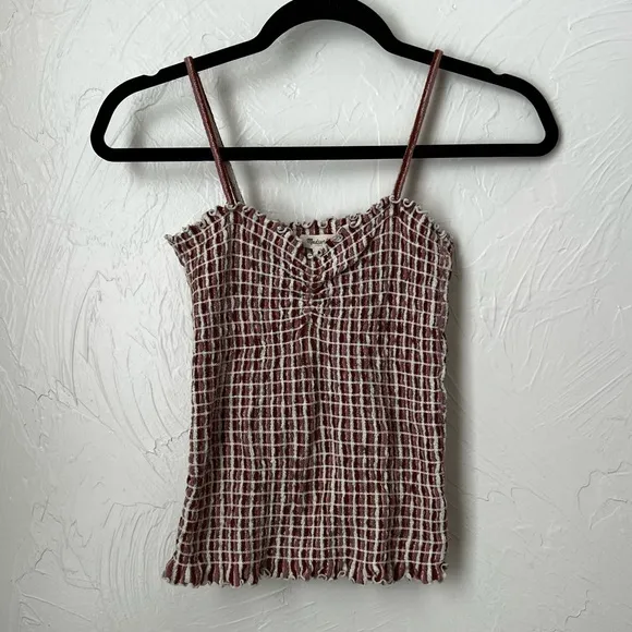 Madewell Jacquard smocked tank top in stripe▪️size XS - Image 2