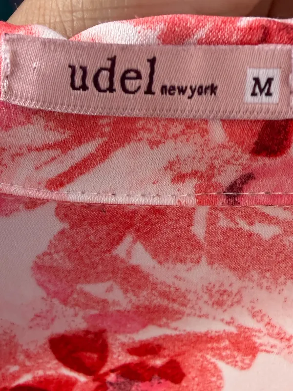 Udel New York Floral Long Sleeve Tiered‎ Maxi Shirt Dress in White Red - Image 5