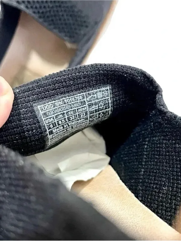 UGG Sammy Slip-On Black Knit Sneakers Shoes Size 6 - Image 4