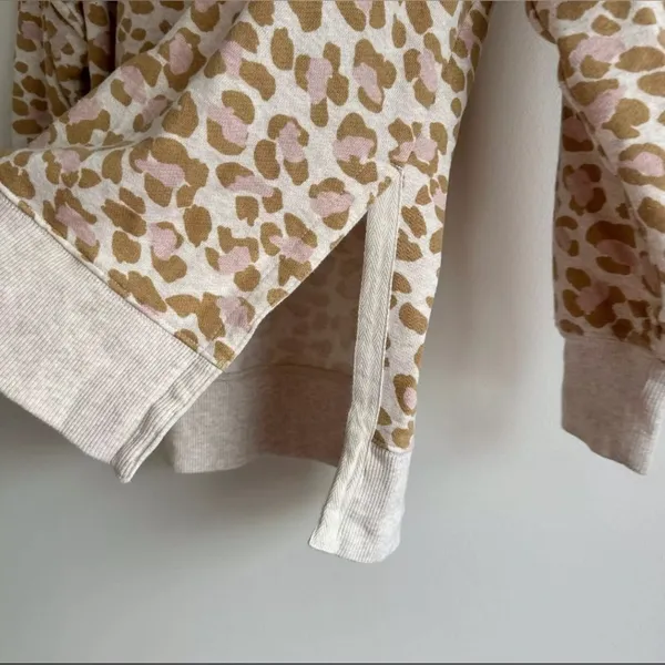 Aerie Oversized Desert Leopard Print Crewneck Pullover Sweatshirt - Image 4