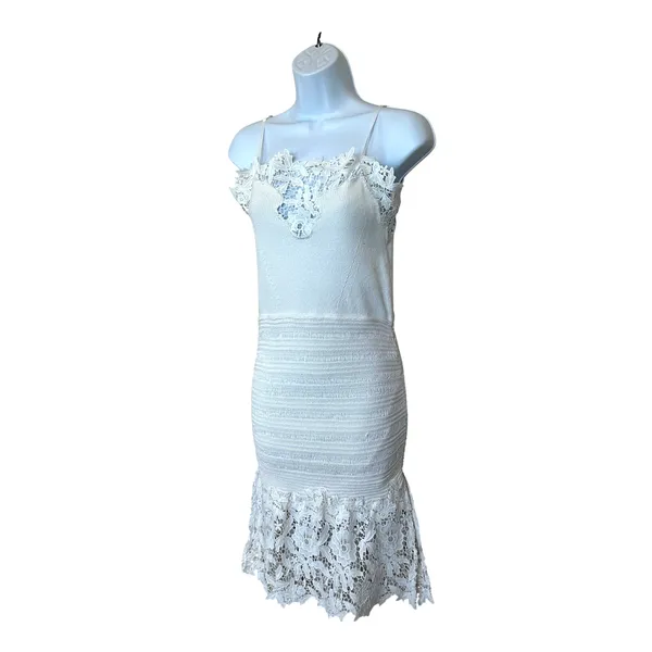 Thakoon White Lace Mini Slip Dress XS Knit Cocktail Coquette Party Designer $360 - Image 8