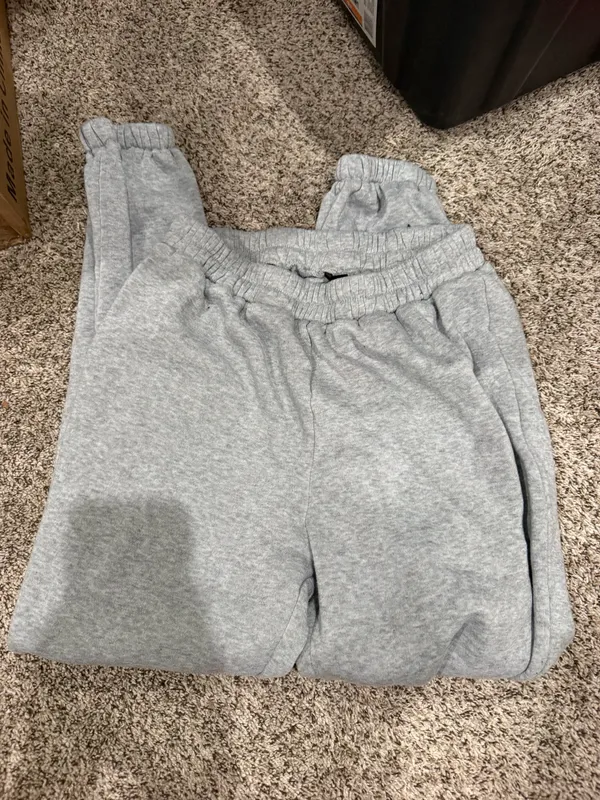 Grey Shein Sweatpants Wide-Leg - Image 3