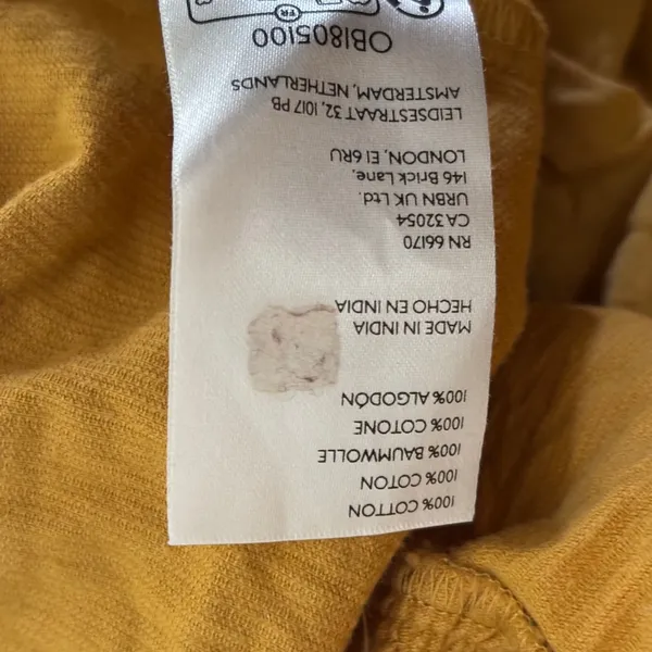Anthropologie Somerset Mini Cotton Dress Sz L Yellow Maize Mini Corduroy - Image 8