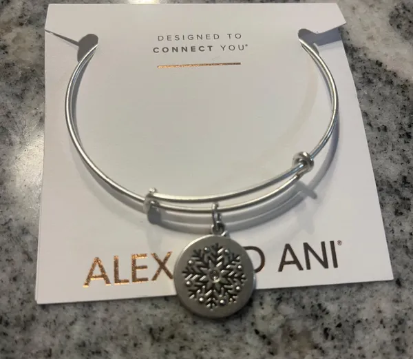 ALEX AND ANI New With Tags Snowflake Silver Charm Bracelet - Image 2