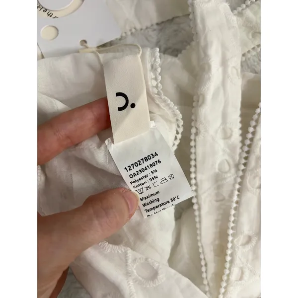NEW Commense White Embroidered Eyelet Lace Feminine Bustier Crop Top S - Image 5