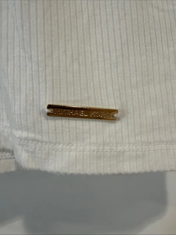 Women’s White Short-Sleeve Turtleneck Shirt - Image 3