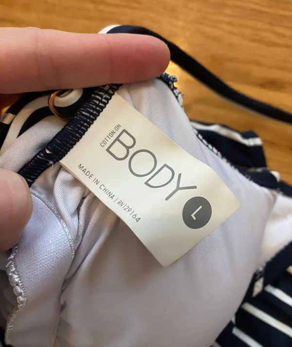 Navy Striped Swimsuit - Image 3
