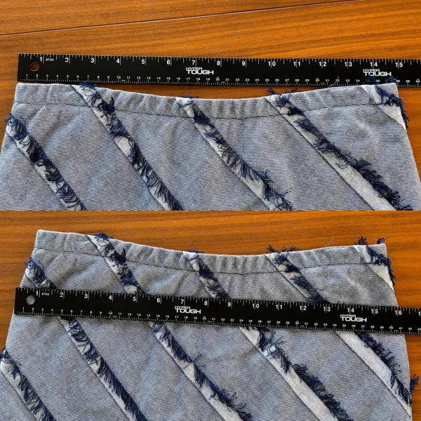 Vintage Lena Gabrielle Skirt Sz 6 Denim Frayed Maxi Y2K Neo Nostalgia Indie Boho - Image 6