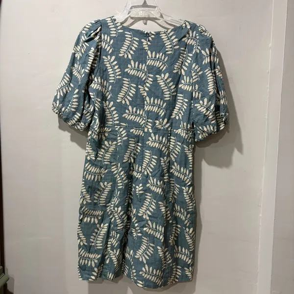Parker Cammie Blue Tropical Puff Short Sleeve Mini‎ Dress Women's Size 10 Mini - Image 12