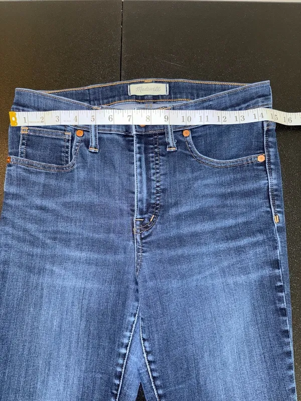 Madewell 9" High-Rise Skinny Jeans Dark Wash Denim size-28 - Image 5