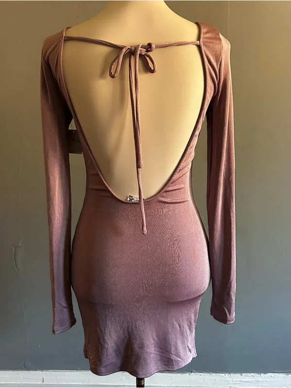 NWT Free People Call Me Later Long Sleeve Dress | Size: M | Dawn Pink - Image 6
