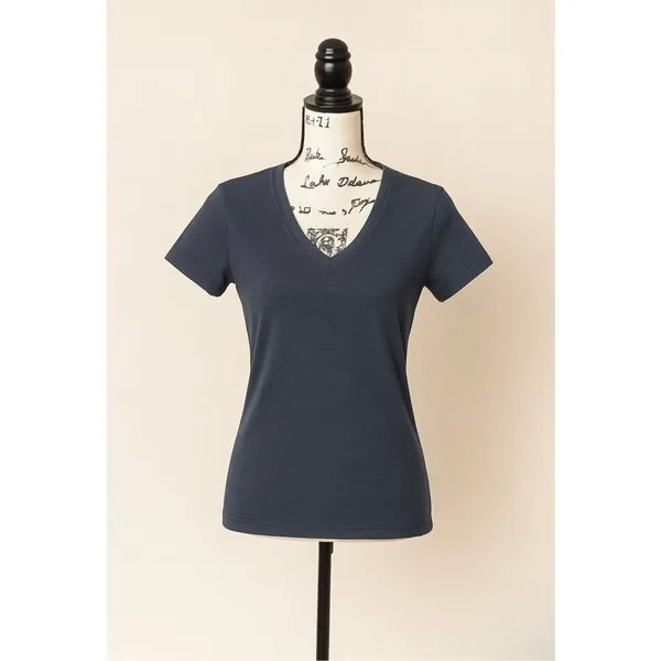 Calvin Klein Women’s V-Neck T-Shirt Size M Gray Short Sleeve Top Casual Lightwei - Image 2